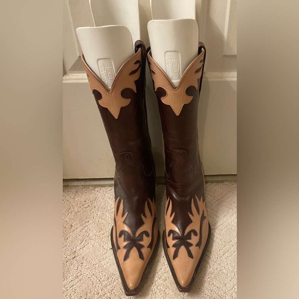 Charlie Horse pink & brown cowgirl boots